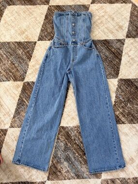 Abercrombie & Fitch High-Waist Wide-Leg Blue Denim Jeans